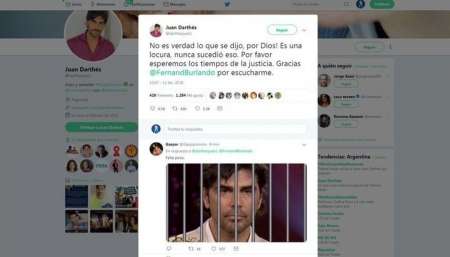 Juan Darthes negó la acusación de Fardis en redes sociales