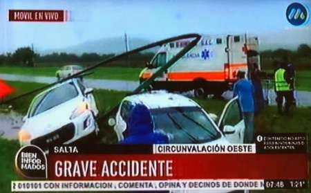 Dos fuertes choques dejaron heridos, en medio de la tormenta